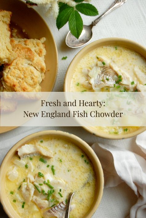 This authentic, easy New England fish chowder recipe from coastal Maine uses a simple, fresh combination of haddock or cod, potatoes, milk, onions, and butter. Because this soup originates from cool-weather New England, and flaky, white fish is most available in warm months, this soup is just as beloved in summer and winter. . . . . . . #fishrecipes #fish #chowder #chowderrecipes #soup #souprecipes #summerdinnerrecipes #easydinnerrecipes #dinnerrecipes #dinnerideas #dinner Haddock Soup Recipes, White Fish Chowder, New England Fish Chowder, Haddock Chowder Maine, Haddock Chowder Recipe Maine, Cod Fish Stew Recipe, Fish Chowder Recipe Easy, Haddock Stew, Haddock Soup