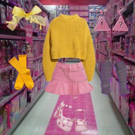 Mabel Pines Outfits Style, Mabel Pines Outfits, Mable Pines, Kidcore Outfit, Gravity Falls Mabel, Jessica Day, Mabel Pines, Colored Tights, Inspo Board