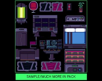 Free pack of Sci-Fi furniture sprites made for a 48x48 tilemap, works well in RPGMaker MV/MZ Rpg Maker Mv Tilesets, Rpgmaker Mv, Sci Fi Furniture, Sci Fi Rpg, Pixel Art Games, Rpg Maker, Game Assets, Game Art, Pixel Art