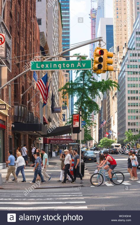 Manhattan street, view in summer of people walking along Lexington Avenue in Midtown Manhattan, New York City, USA Stock Photo - Alamy Lexington Avenue New York, New York People Street Photography, Nyc Scenery, People Walking On Street, New York Walking, People Walking Street, New York Street Photography, Manhattan Street, 2023 Graphic