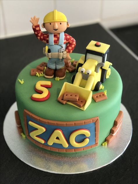 Bob the Builder Cake Builder Birthday Cake, Bob The Builder Cake, Builder Cake, Construction Theme Cake, Birthday Cake Decorations, Cake Decorating Flowers, Clay People, 4th Birthday Cakes, Cake Designs Images