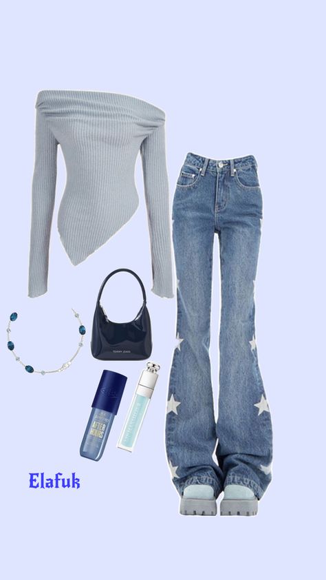 Outfit,blue,blue outfit,blue ootd,dior lip oil,blue necklace,necklace,jeans,shirt,blue jeans,blue shirt,bag,blue bag,dark blue bag Dark Blue Outfits Aesthetic, Fashion Definition, Blue Ootd, Dior Lip Oil, Outfit Suggestions, Ootd Idea, Silver Outfits, Dior Lip, Blue Outfits