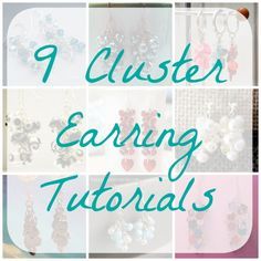 9 Cluster Earring Tutorials Free Beaded Earring Patterns, Homemade Earrings Ideas, Cluster Earrings Tutorial, Diy Dangle Earrings, Pillow From Shirt, Memory Pillow From Shirt, Free Jewelry Making Projects, Diy Earrings Tutorial, Diy Earrings Dangle