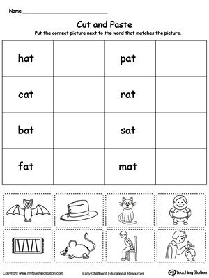 AT words,AT word families,word family,phonics printables,cvc words,word sorting,learning words,kindergarten worksheets,flashcards,cvc word picture match Word Families Printables, Kindergarten Word Families, Phonics Printables, Cvc Worksheets, Word Family Activities, Cvc Words Worksheets, Word Definition, Word Family Worksheets, Family Worksheet