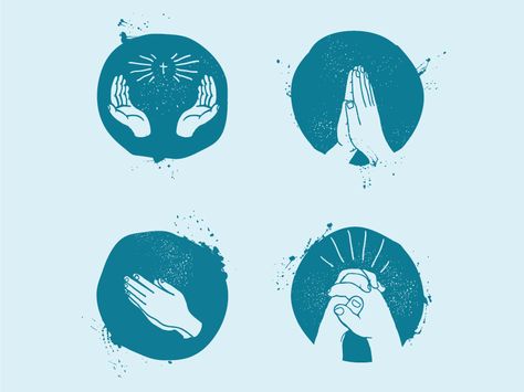 Praying Illustration Art, Rosary Illustration, Praying Hands Illustration, Pray Illustration, Prayer Illustration, Praying Illustration, Praying Hands Drawing, Church Branding, Wiccan Art