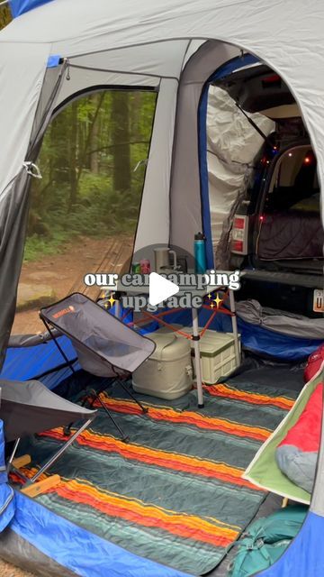 rachel schmitt on Instagram: "Not sure I can ever go back to regular tent camping after having this setup 🏕️   I built an SUV platform in May 2021 while we were living in Utah. When disassembled, it all fits in the trunk (including the trifold mattress) so it was easy to setup. But we’d have to stuff all the gear from our backseat + trunk into the front seat when in use. Not ideal.   So, last year I got a @napieroutdoors SUV tent for more space to stretch out, store gear, and even have space for friends! 10/10" Suv Camping Setup, Trifold Mattress, Suv Tent, Suv Camping, The Trunk, Rv Living, Tent Camping, For Friends, Trunk