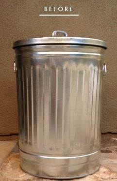 Galvanized Trash Can, Trash Can Ideas, Painted Trash Cans, Diy Laundry Basket, Metal Trash Cans, Outdoor Living Rooms, Diy Wrap, Diy Laundry, Diy Recycle