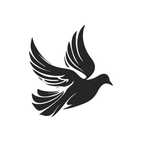 Elegant black and white dove logo ideal ... | Premium Vector #Freepik #vector #freedom-logo #logo-illustration #logo #white-logo Dove Black And White, Dove Logo, Freedom Logo, Illustration Logo, White Dove, Silhouette Png, White Doves, Logo Illustration, Logo Ideas