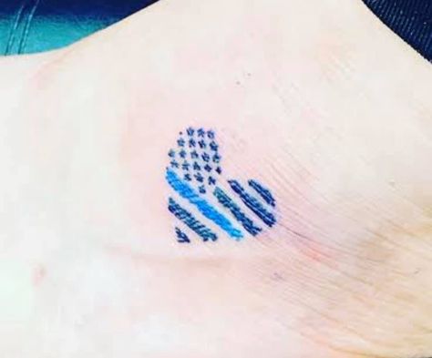 Fireman Wife Tattoo, Blue Line Tattoo For Women, Blue Line Flag Tattoo, Police Tattoo Ideas Women, Police Wife Tattoo, Law Enforcement Tattoos, Support Tattoo, Police Tattoo, Grandma Tattoos