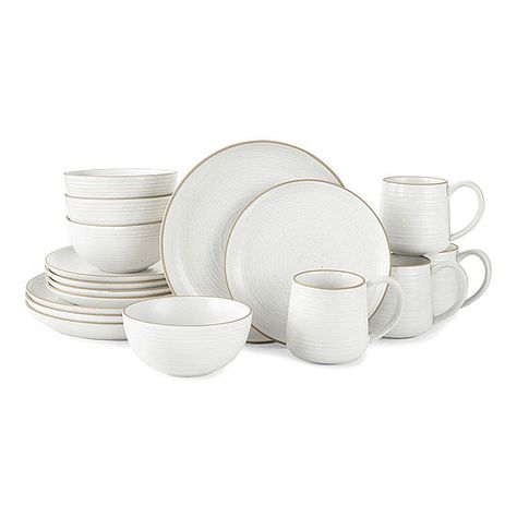 Linden Street Harper 16-pc. Stoneware Dinnerware Set - JCPenney Dish Sets Dinnerware, Kitchen Plates Set, Fine China Dinnerware, Dishware Sets, White Dinnerware Set, Dinning Set, Kitchen Plate, Glass Dinnerware, Stoneware Dinnerware Sets