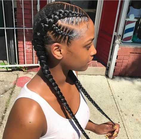 2 Braids Hairstyles, Two Braid Hairstyles, Feed In Braids Hairstyles, Braids Hairstyles Pictures, Pelo Afro, Two Braids, Cool Braids, Beautiful Braids, Girls Hairstyles Braids