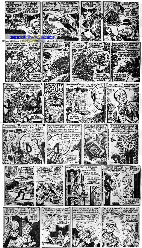 Spider-Man newspaper comic strip art circa 1970's-1980's Spider Man Newspaper, Comic Book Aesthetic Wallpaper, Spiderman Newspaper, Comic Strip Wallpaper, Spiderman Comic Strip, Comic Newspaper, Comic Strip Art, Spier Man, Wanted Comic