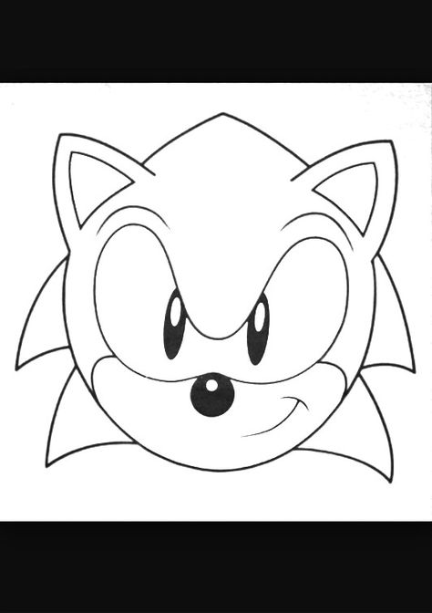 Sonic Mask Printable, Sonic The Hedgehog Face Template, Sonic The Hedgehog Stencil, Sonic The Hedgehog Easy Drawing, Simple Sonic Drawing, Sonic The Hedgehog Silhouette, Sonic Face, Sonic Birthday Cake, Sonic Cake