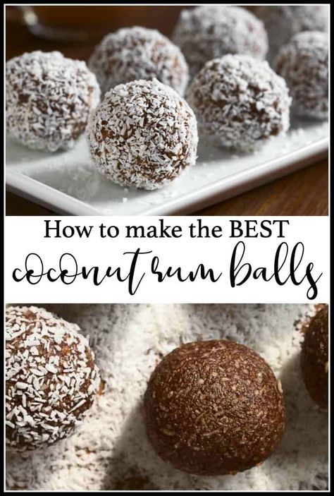 Rumballs Recipe, Coconut Rum Balls, Christmas Cookie Trays, Rum Balls, Appetizer Ideas, Layered Desserts, Keto Friendly Desserts, Xmas Food, Coconut Rum