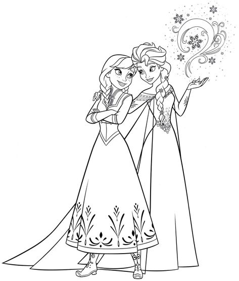 Elsa And Anna Coloring Pages, Anna Coloring Pages, Coloring Pages Frozen, Elsa Drawing, Elsa Coloring, Elsa Coloring Pages, Anna Et Elsa, Frozen Coloring Pages, Anna Und Elsa