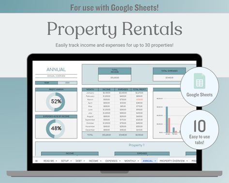 Introducing the Ultimate Rental Property & Rent Tracker Spreadsheet for Landlords and Property Managers - Nics Creative Chaos Small Business Tax Deductions, Income And Expense Tracker, Business Tax Deductions, Rental Property Management, Property Manager, Blog Affiliate Programs, Bookkeeping Templates, Small Business Planner, Affiliate Blogging