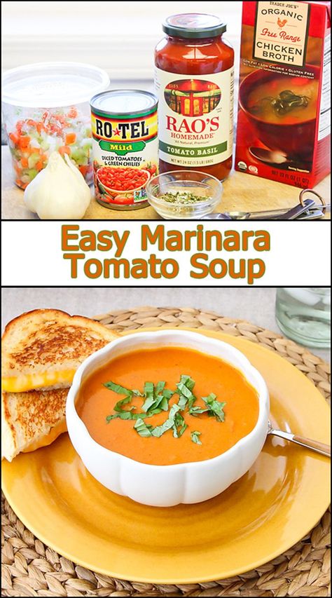 Easy Instant Pot Marinara Tomato Soup Tomato Soup Using Marinara Sauce, Instant Pot Marinara, Easy Tomato Soup Recipe, Healthy Chicken Soup, Cream Of Tomato Soup, Tomato Soup Easy, Tomato Soup Homemade, Tomato Basil Soup, Tomato Soup Recipes