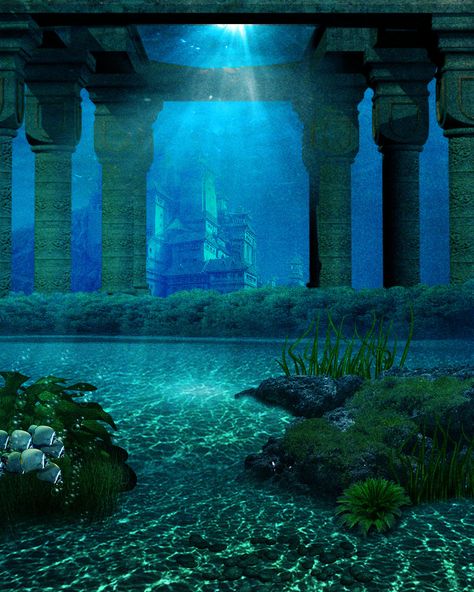 Underwater Bedroom, Ocean Life Photography, Mermaid Stories, Sunken City, Ocean Underwater, Ocean Backgrounds, Underwater City, Castle Aesthetic, Under The Ocean