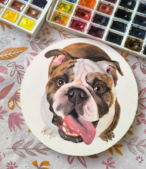 Bulldog 🖌️ #acuarela #watercolors #bulldog #whitenightswatercolor #art #arte Illustration Ideas, August 10, Bulldog, 10 Things, On Instagram, Instagram, Art