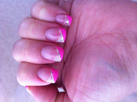 Acrylic nails, with sparkle tips with pink and more sparkles! Nails With Sparkle Tips, Sparkle Tips, Sparkle Nails, Pretty Nails, Acrylic Nails, Health And Beauty, Nail Art, Sparkle, My Style