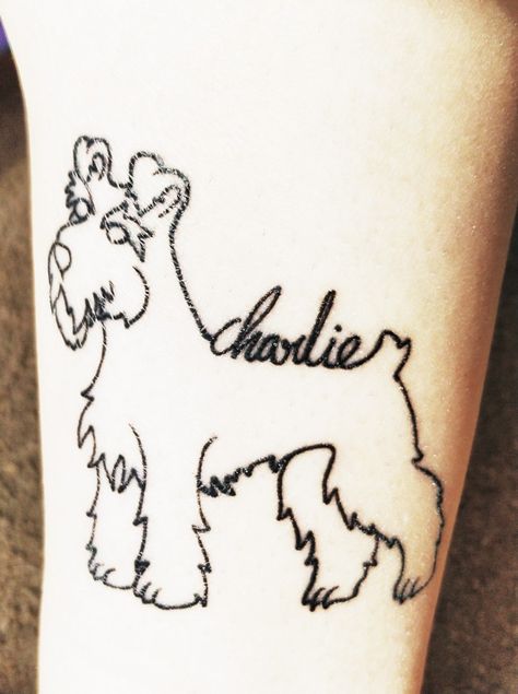 Schnauzer Tattoo, Dog Outline Tattoo, Dog Line Art Tattoo, Line Art Tattoo, Dog Outline, Outline Tattoo, Dog Line Art, Dog Line, Line Art Tattoos