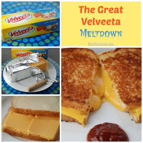 The Great Velveeta Meltdown - Perfectly Melty Grilled Cheese Sandwich #Cheesepocalypse Velveeta Grilled Cheese, Melting Velveeta Cheese, Dinners With Velveeta Cheese, Dinner With Velveeta Cheese, Beefy Cheese Melt Taco Bell, Diy Velvetta Cheese, Homemade Velveeta, Recipes With Velveeta Cheese, Cheese Panini