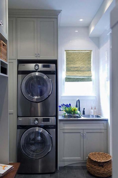 Exceptional "laundry room storage diy cabinets" detail is offered on our site. Have a look and you will not be sorry you did. Mud Room Laundry Room Combo, Transitional Laundry Room, Gray Shaker Cabinets, Grey Laundry Rooms, Laundry Room Storage Shelves, Small Laundry Room Organization, Room Storage Diy, Laundry Room Remodel, Laundry Closet