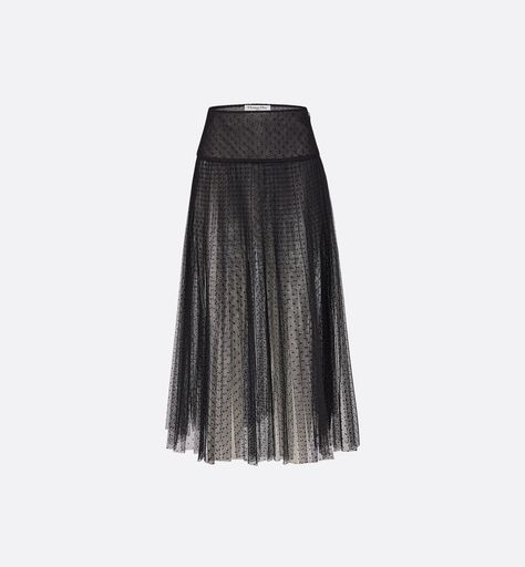 Tulle pleated skirt - Ready-to-wear - Women's Fashion | DIOR Dior Skirt, Maria Grazia Chiuri, Christian Dior Couture, Dior Fashion, Maria Grazia, Black Tulle, Dior Couture, Mid Length Skirts, Pleated Midi Skirt