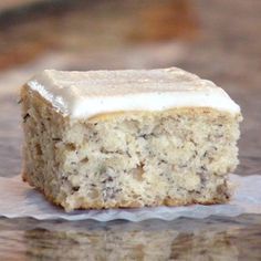 Small Banana Cake Recipe, Banana Snack Cake, Snack Cake Recipe, Brown Bananas, Pumpkin Rolls, Vanilla Bean Frosting, Cake Pumpkin, Banana Bread Cake, Cookie Christmas