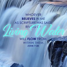 Living water – Light of the World John 7:38 Living Water, Living Water Scripture, Bible Study John, John Scriptures, John 7 38, Rivers Of Living Water, Uplifting Scripture, Memory Verses, Scripture Bible