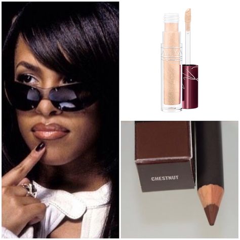 💄😍 To get Aaliyah's "One in a Million" video lip look Try Aaliyah's MAC fave "Chestnut" liner line your lips and use "Brooklyn Born"… Aaliyah Nails, Aaliyah Makeup, Mac Chestnut Lip Liner, Dear Peachy, Lip Combos, Aaliyah Style, Makeup Inspired, Mac Lips, Special Girl