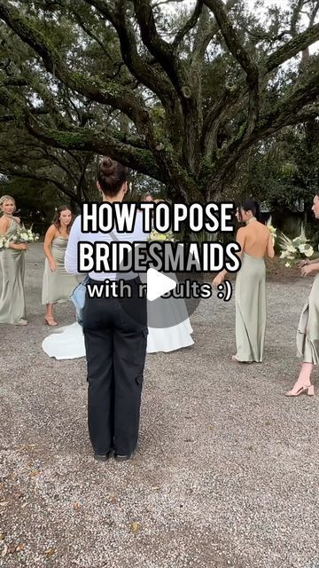 georgia mcmaster | destination wedding & elopement photographer on Instagram: "how to pose bridesmaids☝️  Bridesmaids photos are so fun and so pretty and I love using fun poses like this for them! it’s a good mix of traditional shots as well as some fun ones and it can make the process of photos so so fun!   Also, all of these were taken in 15 min so you don’t need to spend a lot of time taking bridal party photos to keep the vibes positive and fun!   also, plz don’t come at me for my white shirt lol it got way hotter this day than expected 😂   #howtopose #posingtips #photographer #weddingphotographer #weddingphotography #bridesmaids #photography" Pre Wedding Bridesmaid Photos, How To Pose For Wedding Photos, Creative Bridesmaid Photos, Bridal Party Portraits, Fun Bridesmaid Pictures, Non Traditional Wedding Photos, Wedding Poses For Bridal Party, Bridesmaids Poses, Bridal Portraits Poses