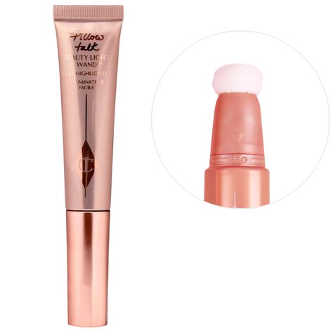 Charlotte Tilbury Beauty Liquid Highlighter Wand | Sephora Charlotte Tilbury Highlighter, Rose Gold Highlights, Charlotte Tilbury Makeup, Liquid Highlighter, Beauty Light, Gold Highlights, Highlighter Makeup, Pillow Talk, Charlotte Tilbury