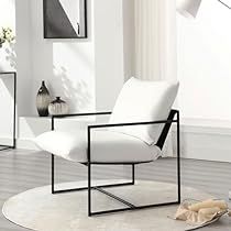 Office Modern Design, White Lounge Chair, Chic Accent Chairs, White Lounge, Chair For Living Room, Cozy Lounge, Living Room Furniture Chairs, Accent Chairs For Living Room, Comfortable Chair