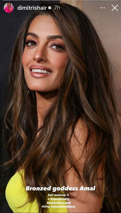 Anitta Hair Color, Amal Clooney Makeup, Mila Kunis Hair Color, Amal Clooney Hair, Brown Hair Indian Skin, Indian Hair Highlights, Priyanka Chopra Hair, Olivia Culpo Hair, 1977 Fashion