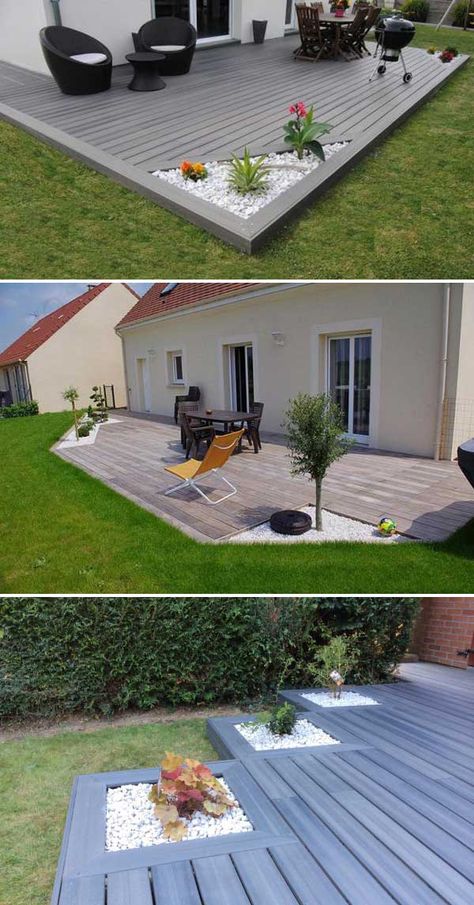 24+ Best White Gravel Landscaping Ideas & Designs For 2020 White Gravel, Gravel Landscaping, Diy Raised Garden, Deck Designs Backyard, Raised Garden Beds Diy, Decks Backyard, Backyard Deck, Garden Bed, Backyard Patio Designs