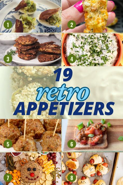 These retro appetizers are not only delicious but will absolutely wow your guests! Retro appetizers vintage recipes. retro appetizer appetizer ideas. 60s Appetizers Appetizer Ideas, 1980's Appetizers, 1950s Appetizers Cocktail Parties, 1920s Party Food Appetizers, 70s Party Food Appetizers, 1960s Party Food, Retro Food Ideas, Appetizers From The 1950s, 1940s Appetizers