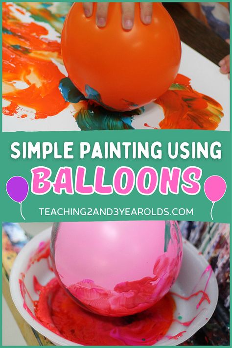 If you are looking for an easy preschool painting activity, try painting with balloons. We decided to try this at the easel for a fun vertical art experience! #art #painting #balloons #easel #preschool #teaching2and3yearolds Preschool Circus, Circus Activities, Preschool Painting, Carnival Crafts, Circus Crafts, Preschool Art Projects, Arts And Crafts For Teens, Balloon Painting, Simple Painting