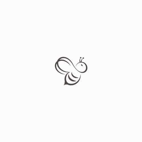 Doodle Bee Tattoo, Bees Drawing Simple, Cute Bee Drawing, Honey Bee Drawing, Bee Drawing, Honey Bee, Line Art, Tattoo Ideas, Bee