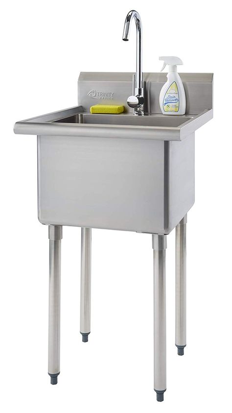 Slop Sink, Stainless Steel Utility Sink, Free Standing Sink, Old Sink, Stainless Steel Fridge, Laundry Room Sink, Laundry Cabinets, Laundry Tubs, Steel Paint