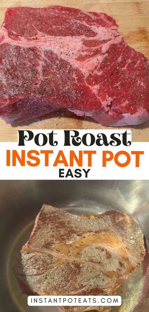 Give a classic pot roast a modern twist using the Instant Pot. This recipe speeds up the cooking process without sacrificing the deep, developed flavors you love in traditional pot roast. Great for impressing guests or comforting family meals. Shoulder Roast Instant Pot, Instapot Roast Beef, Instant Pot Roast Beef, Top Round Roast Recipe, Bottom Round Roast Recipes, Instant Pot Roast, Pot Roasts, Roast Beef Recipe, Pot Roast Beef