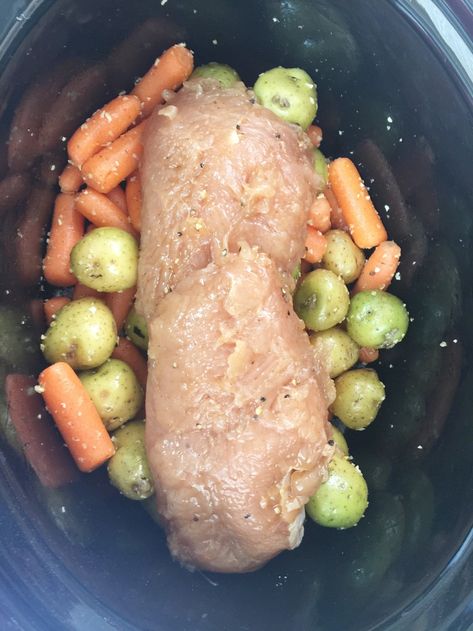 Slow Cooker Turkey Tenderloin & Veggies – Be a Fit Mommy Turkey Tenderloin Crock Pot, Crockpot Turkey Tenderloin, Tenderloin Crockpot, Tenderloin Recipes Crockpot, Turkey Tenderloin Recipes, Herbed Butter, Cook Turkey, Slow Cooker Turkey Breast, Crockpot Turkey