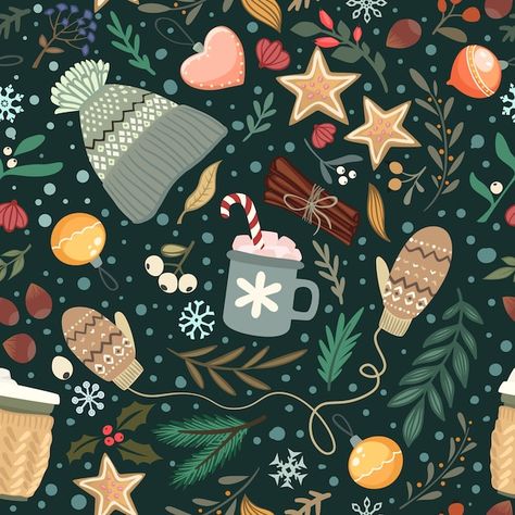 Seasons Graphic Design, Lush Christmas, Backgrounds Christmas, Surface Pattern Design Inspiration, Book Pattern, Winter Tea, Open Mic, Winter Coffee, Pattern Design Inspiration