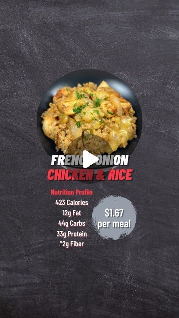 Zach Coen, RD/LN on Instagram: "‼️Which recipe next? Salsa con Queso Chicken & Rice or Garlic Parmesan Chicken & Rice?

Let me know in the comments 👇

Ingredients makes 6 servings:

• 1.5 lbs Boneless Skinless Chicken Breast, chopped
• 1 lb Yellow Onions, sliced
• 3 cups Water
• 1.5 cups White Rice, dry, rinsed
• 4 oz Gouda Cheese, shredded
• 2 Garlic Cloves, chopped
• 1 packet Lipton Onion Soup Mix
• 2 Tbsp Worcestershire Sauce
• 2 Tbsp Butter
• 1 Tbsp Olive Oil
• 1/2 Tbsp Garlic Powder
• 1/2 Tbsp Paprika
• 1 tsp Italian Seasoning
• Salt and Pepper to taste

#mealprep #affordablemealprep #easymealprep #easyrecipe #healthyrecipes #chickenandrice #diet #weightloss #macrofriendly #zachcoen #thatdietitianwiththebeard" Zach Coen Recipes, Garlic Parmesan Chicken Rice, Parmesan Chicken Rice, Zach Coen, Macro Eating, Affordable Meal Prep, Planning 2024, Queso Chicken, Macro Food