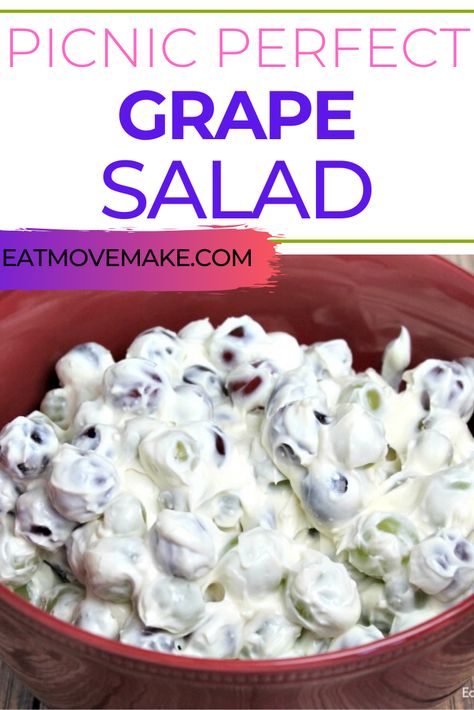 Cream Cheese Fruit Salad, Easy Grape Salad, Fruit Salad With Cream, Creamy Grape Salad, Grape Dessert, Sandwich Egg, Egg Salad Recipe Easy, Grape Salad Recipe, Creamy Fruit Salads