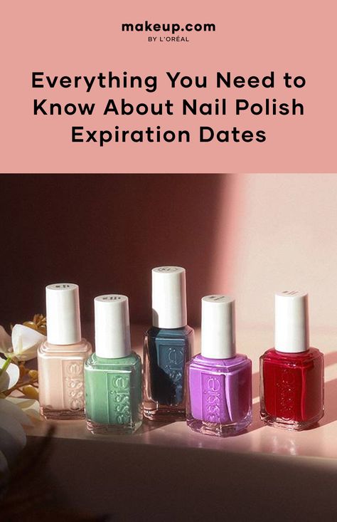 essie nail polish collection on a taple with the title "Everything You Need to Know About Nail Polish Expiration Dates" at the top of the screen How To Make Nail Polish Last Longer, Nail Polish Hacks, Diy Pedicure, Essie Gel Couture, Long Lasting Nail Polish, Gel Couture, Blue Polish, Essie Gel, Fingernail Polish