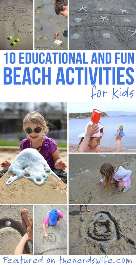 10 Educational Beach Activities for Kids for the #BestSummerEver [sponsored] Ocean Homeschool, Fun Beach Activities For Kids, Beach Activities For Kids, Summer Kid, Beach Week, Beach Games, Vacation Activities, Themed Activities, Summer Learning