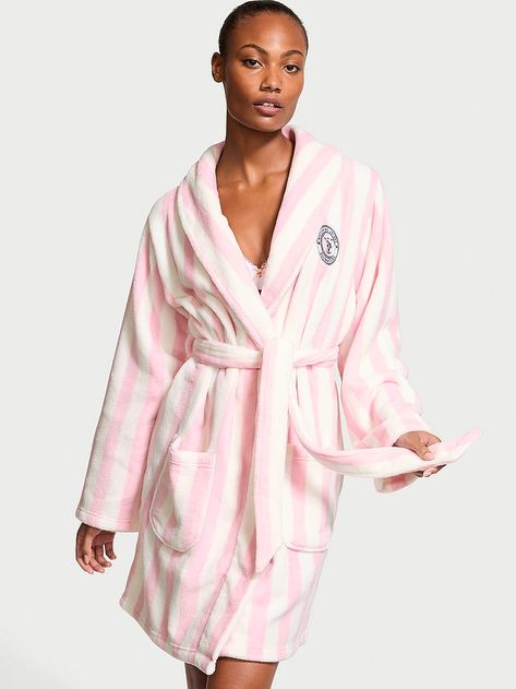 Buy Short Cozy Robe - Order Robes online 5000008347 - Victoria's Secret US Victoria Secret Bathrobe, Short Gown Dress, Fuzzy Robe, Lingerie Catalog, Secret Dress, Women's Robe, Victoria Secrets, Womens Robes, Dressing Gown