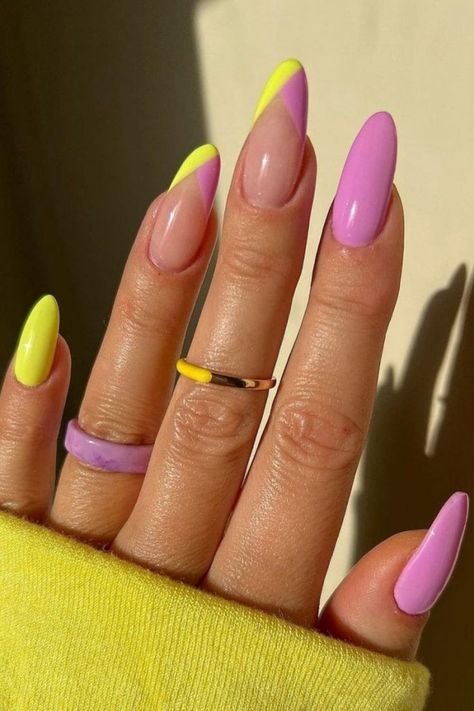 Bright Summer Nails, Cute Summer Nails, Bright Nails, Trendy Nail Design, Summer Nails Colors, Oval Nails, Dipped Nails, Nail Art Summer, French Tip Nails