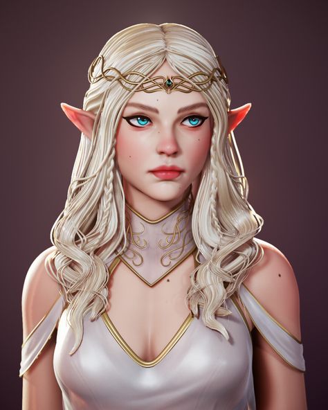 ArtStation - David Zavala - How to make a Beautiful ELF in Zbrush Elf Woman, Elven Queen, Hello People, Zbrush, The Process, Elf, Blonde, Queen, Hair